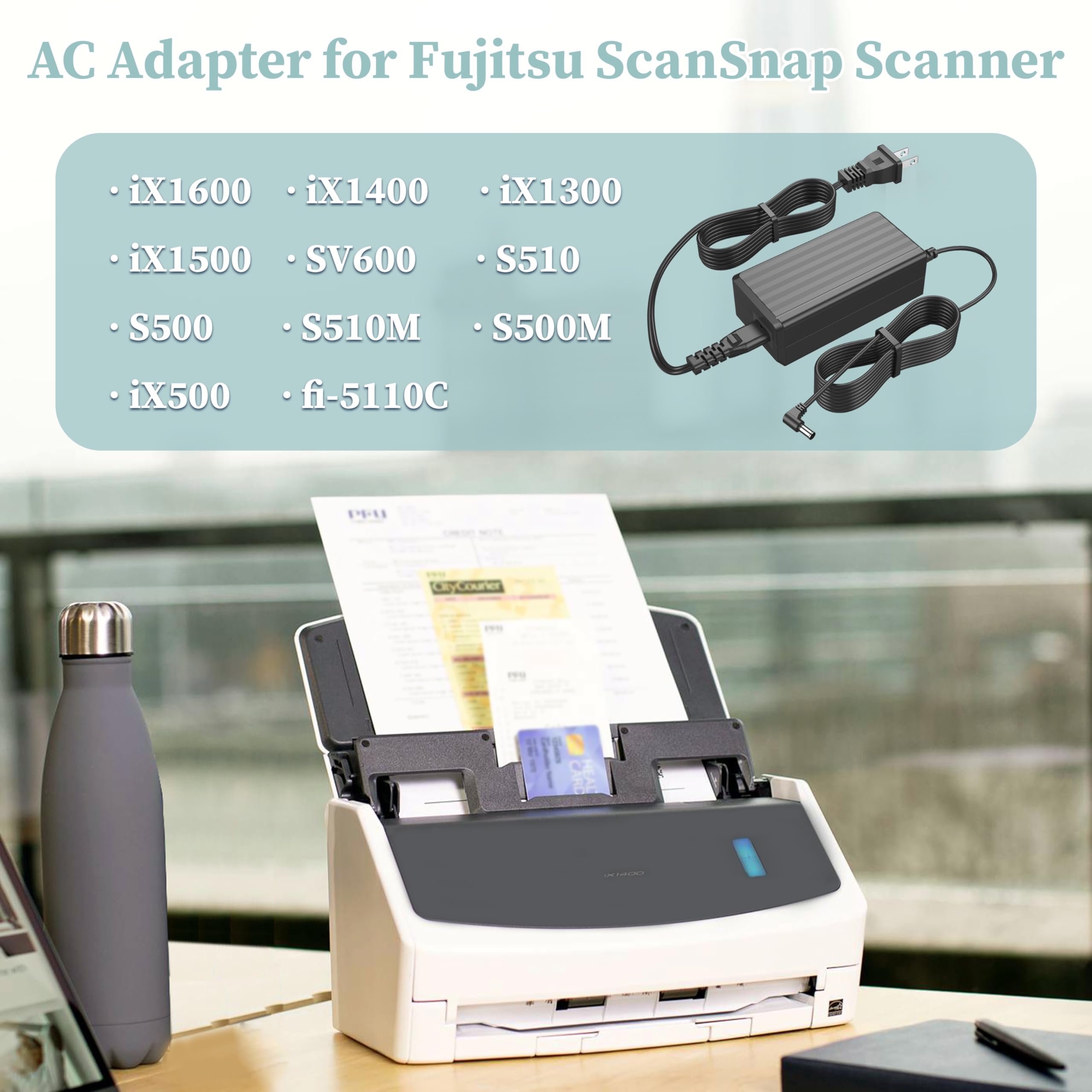 N5281-01 キャプテンアダプター Amazon.com: 16V 40W Charger for Fujitsu ScanSnap Scanner